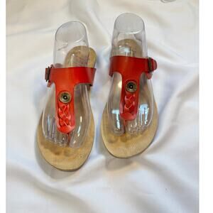 Blowfish Red Braided Thong Sandals